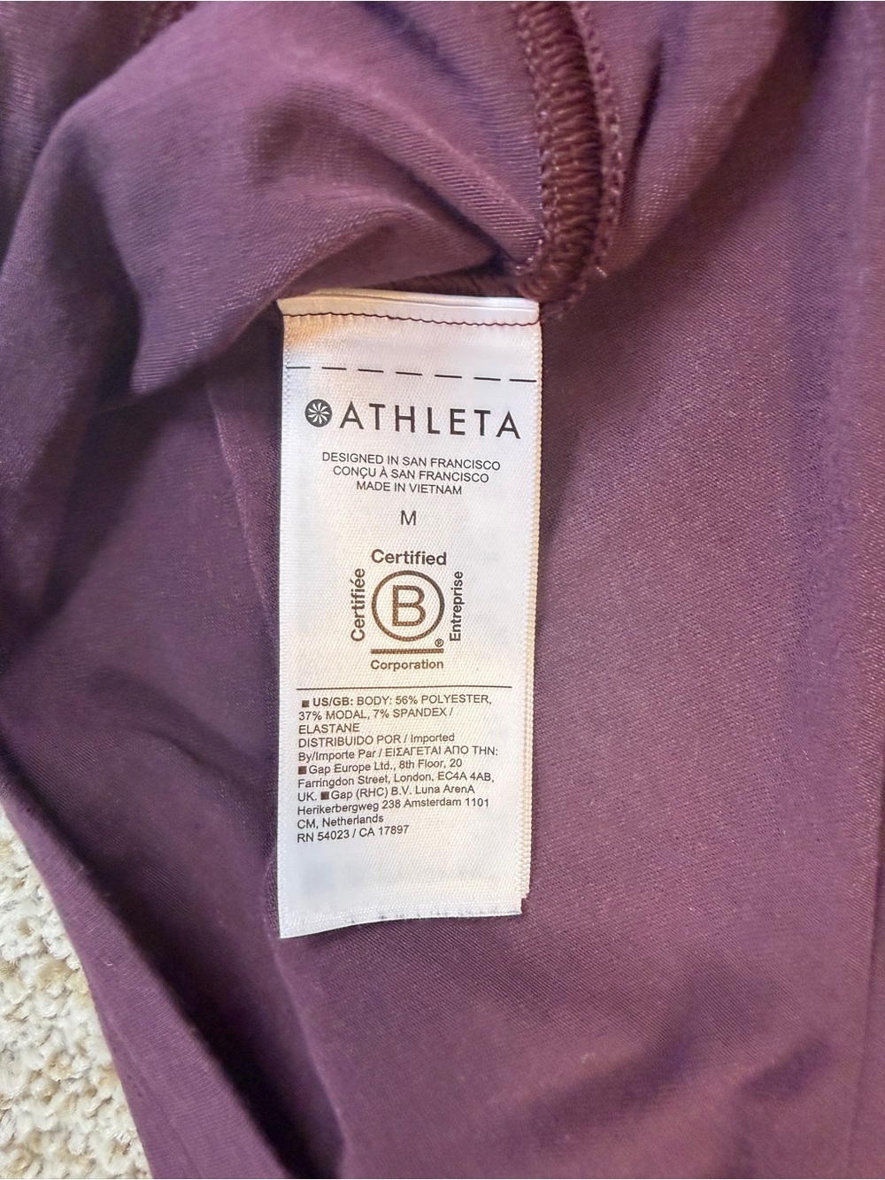 Athleta Womens Stratus II Top SZ M  Long Sleeve Purple/Maroon Pullover Oversized - Picture 4 of 8